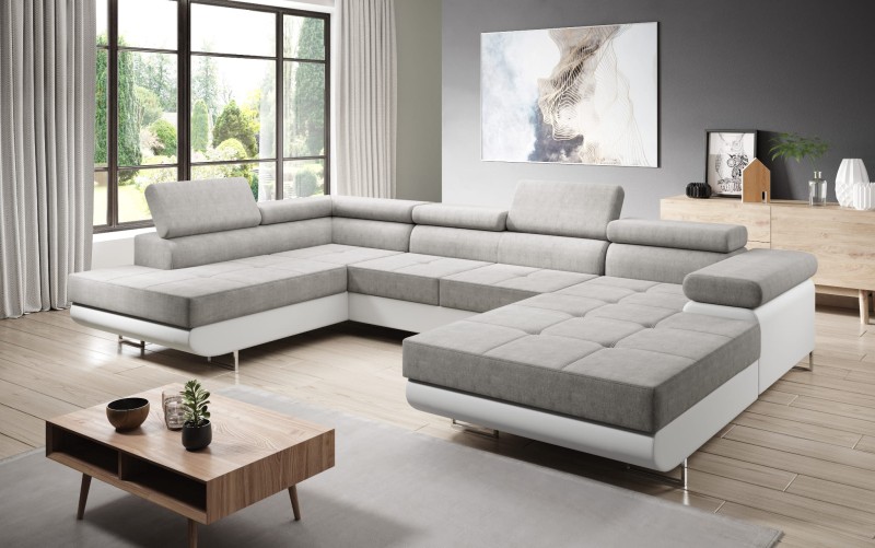 U Madryt 120 Orinoco 21 LOTUS Narożnik Duży Max Nowoczescy zagłówki regulowane Dwa pojemniki na pościel Podkowa.jpg