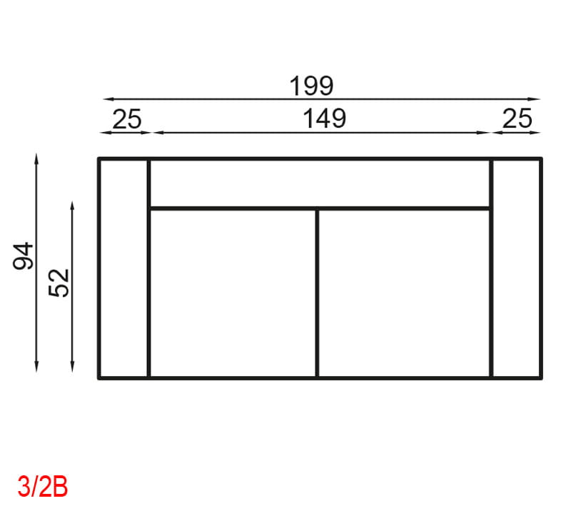 Baltica Sofa 3 Modułowa Rysunek Elementów Wymiary.jpg