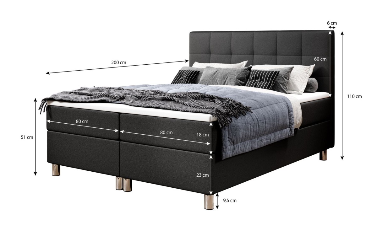 Łóżko Kontynentale Atlantic funkcja pojemnik na pościel III Madryt 1100 wymiary 180 x 200.jpg