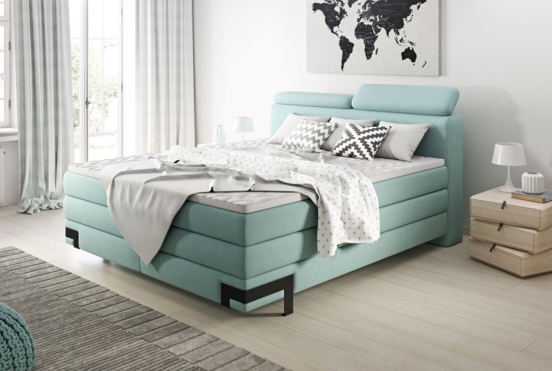 Łóżko Kontynentalne Tapicerowane Kano Na Wysokich Metalowych Nogach Loft Nowoczesne Do Sypialni 140 160 180 x 200 cm .jpg