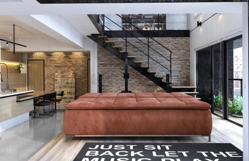 Sofa Sweet z Funkcją Spania i Pojemnikiem na Pościel Luźne Poduszki do Salonu Pokoju Nowoczesna Styl Bez Boków Mała Młodzieżowa Dwuosobowa.jpg