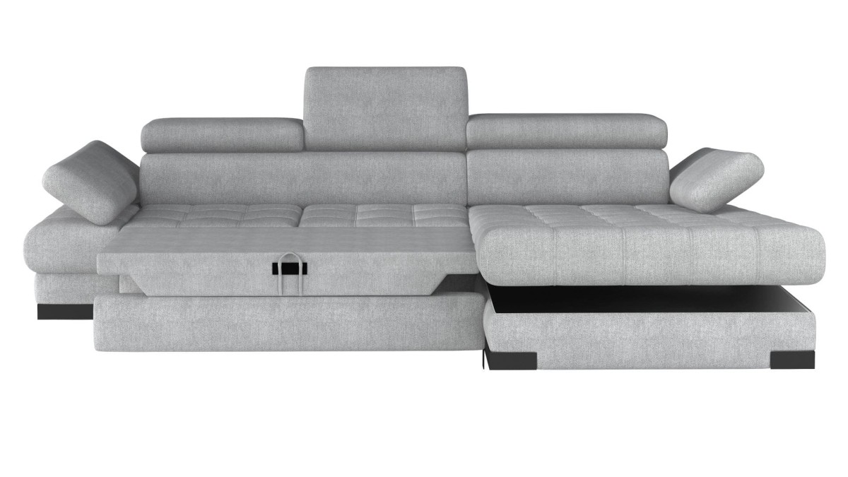 Narożnik SELVA mini Prawy do Salonu  Regulowany zagłówek pojemnik na pościel Funkcja Spania dwa regulowane podłokietniki Nowoczesny Loft.jpg