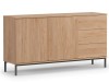 QUERTY K2D3SZ (Natural Rockford Hickory) Komoda Do Salonu Duża Pokoju LOFT Wysokie Czarne Nóżki 3 Szuflady 2 Dzrwi Nowoczesna  3 Szuflady 2 Drzwi 150 cm.jpg