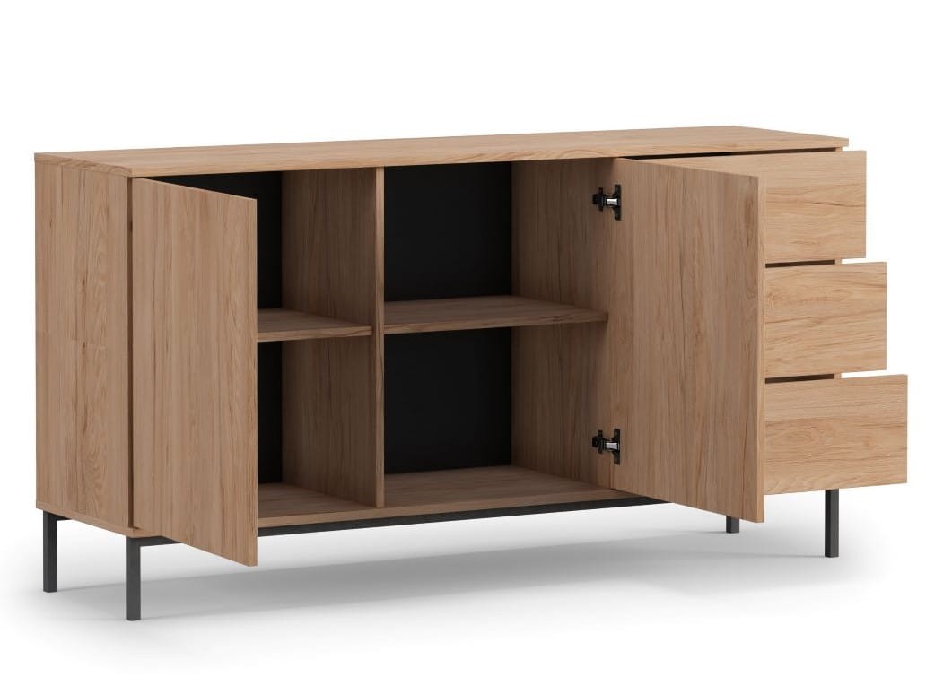 QUERTY K2D3SZ Komoda Środek 3 Szuflady 2 Drzwi 150 cm Do Salonu Pokoju LOFT.jpg