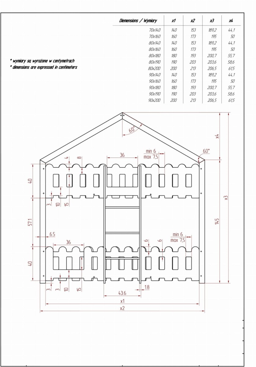 Łóżko piętrowe dla dzieci ELSA Rysunek Techniczny Wymiary 1.jpg