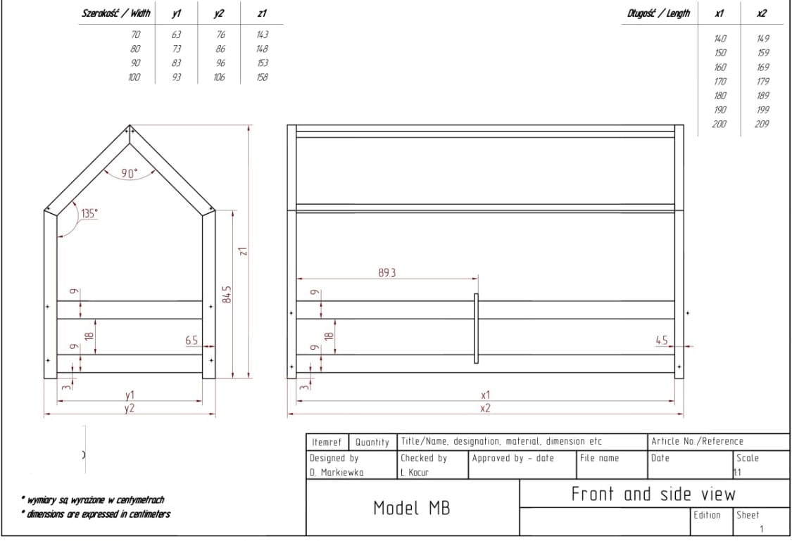 Łóżko Domek MAJA Rysunek Techniczny Wymiary.jpg