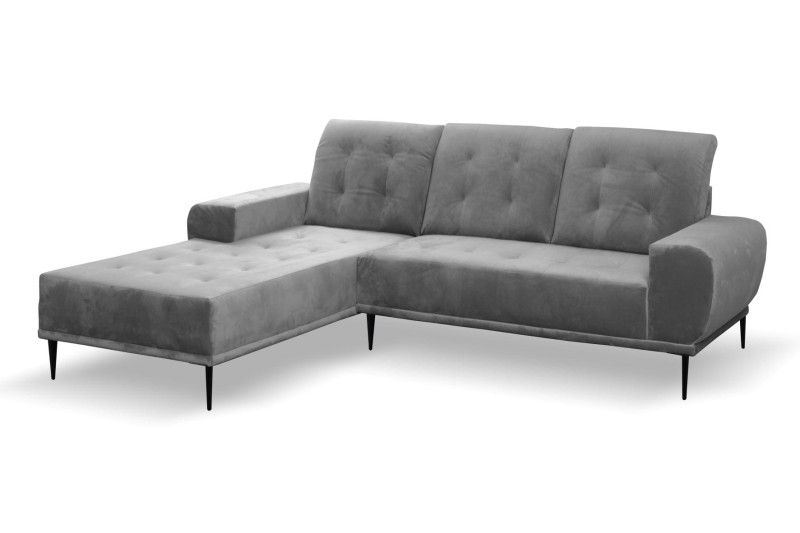 Narożnik RAPALLO Tkanina Tiffany 15 Styl LOFT Nowoczesny Do Salonu Szary Bok.jpg