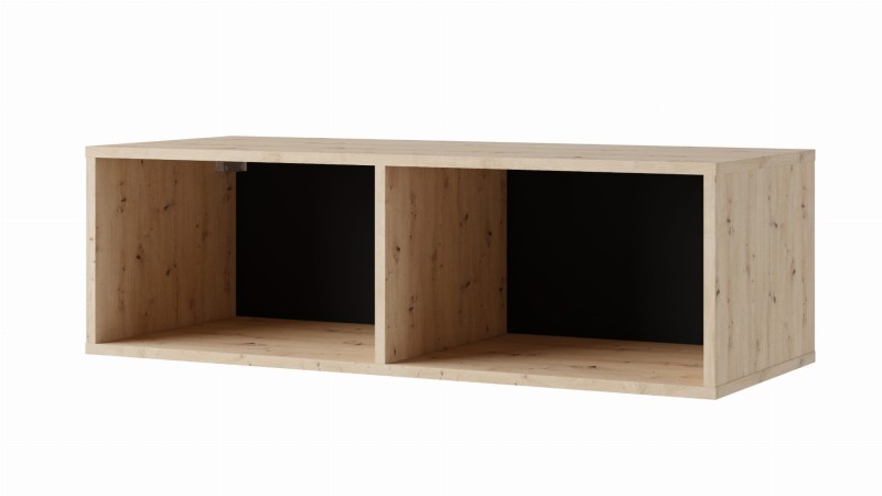 PÓŁKA WISZĄCA 105 PRESTIŻ 100 Dąb Artisan Czarny Stojąca Nóżki Uniwersalna Do Salonu Pokoju Meblościanka.jpg