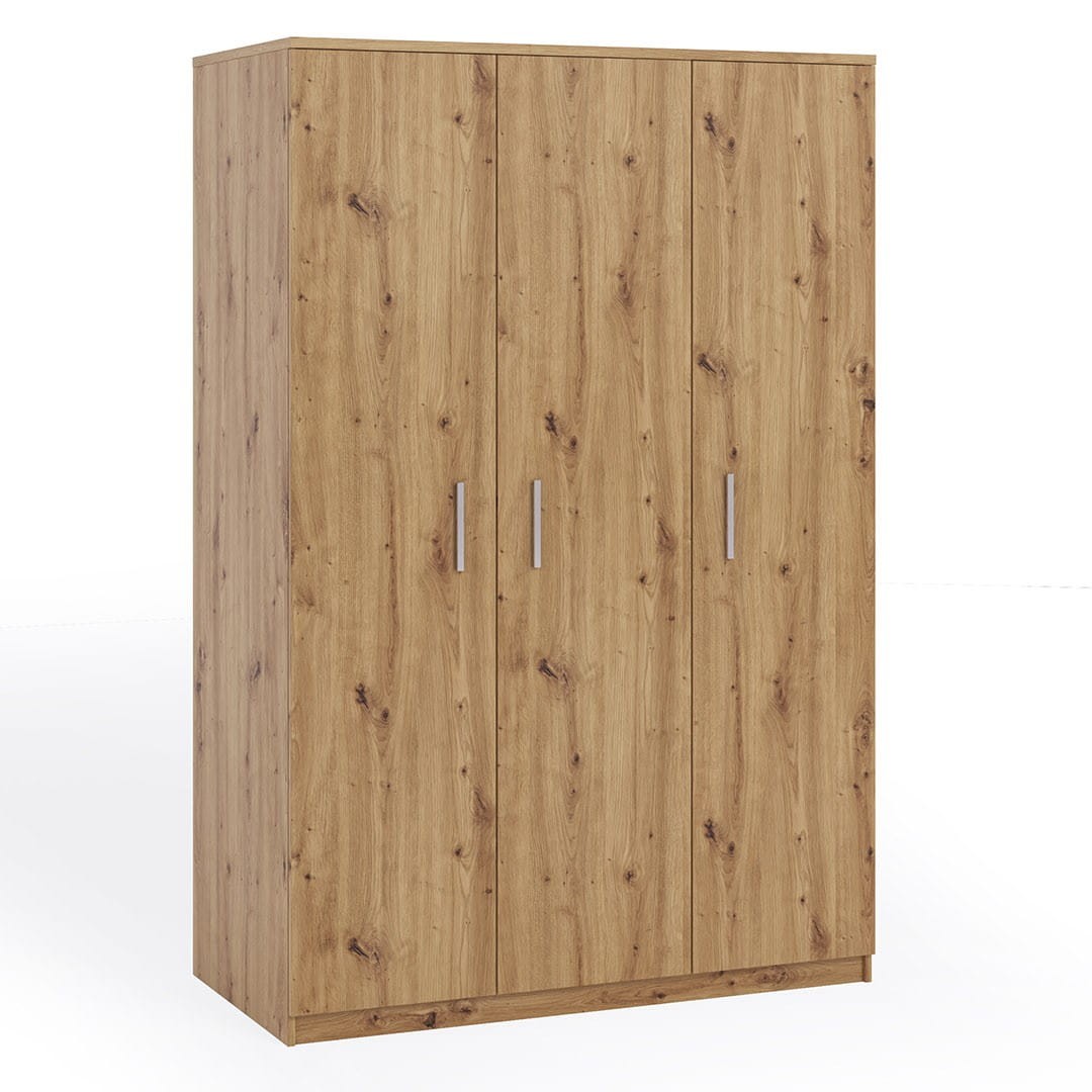 BO SZAFA 3-DRZWIOWA dąb artisan BONO Do Sypialni Pokoju Salonu Garderoba Trzydrzwiowa Nowoczesna Pojemna Tradycyjna 2- drążki Półki