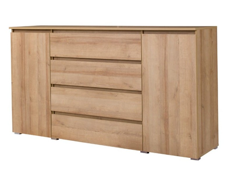 Komoda COSMO C06 Duża Szerokość 184 cm Wysokość 97 cm 4-Szuflady 2-Drzwi Do Salonu Sypialni Młodzieżowa Pokoju Półki Nowoczesna DĄB RIVIERA.jpg