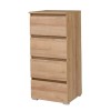 Komoda COSMO C07 Szerokość 45 cm Wysokość 97 cm Dąb  Riviera Wąska 4-Szuflady Do Sypialni Salonu Pokoju Dziecka Młodzieżowa Mała Pojemna Nowoczesna