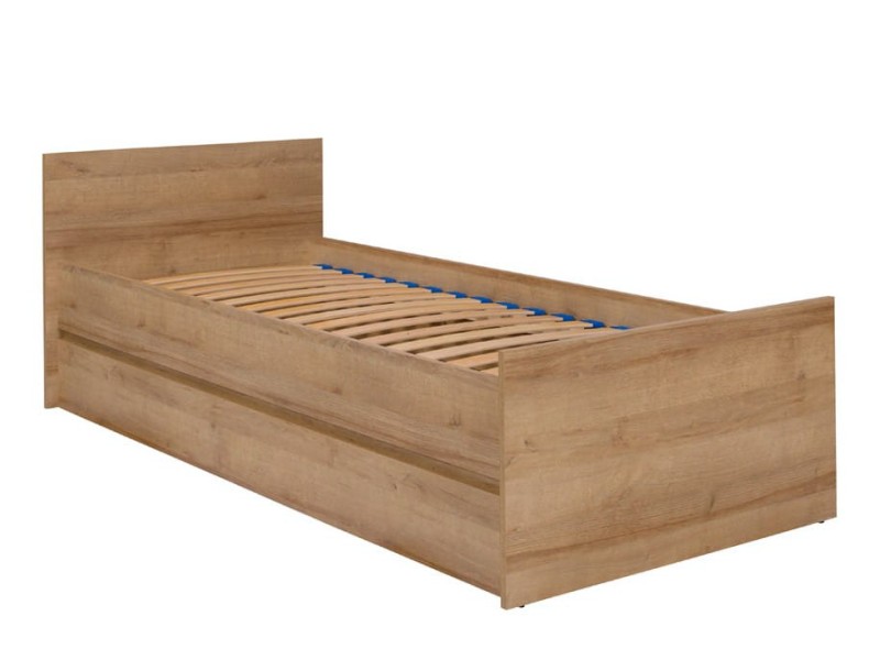 Łóżko COSMO C08 Powierzchnia Spania 80 x 200 cm Dąb Riviera Młodzieżowe Do Pokoju Dziecka Jednoosobowe Drewniany Stelaż Nowoczesne