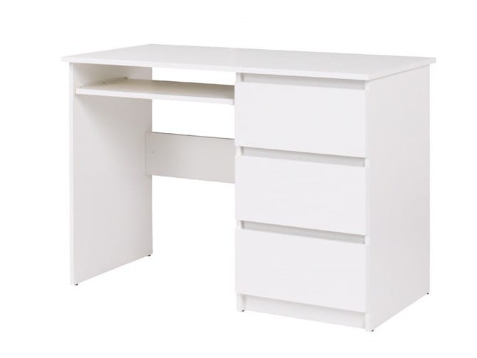 Biurko COSMO C0 9 Szerokość 110 cm Białe Do Pokoju Dziecka Młodzieżowe Biura Gabinetu 3-Szuflady Nowoczesne
