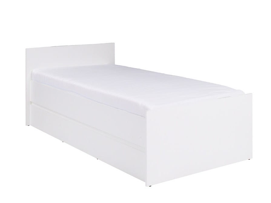 Łóżko COSMO C15 Powierzchnia Spania 90 x 200 cm Białe Młodzieżowe Do Pokoju Dziecka Jednoosobowe Drewniany Stelaż Nowoczesne