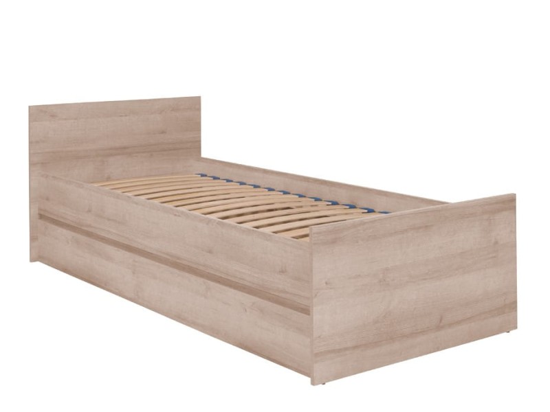 Łóżko COSMO C15 Powierzchnia Spania 90 x 200 cm Dąb Sonoma Młodzieżowe Do Pokoju Dziecka Jednoosobowe Drewniany Stelaż Nowoczesne