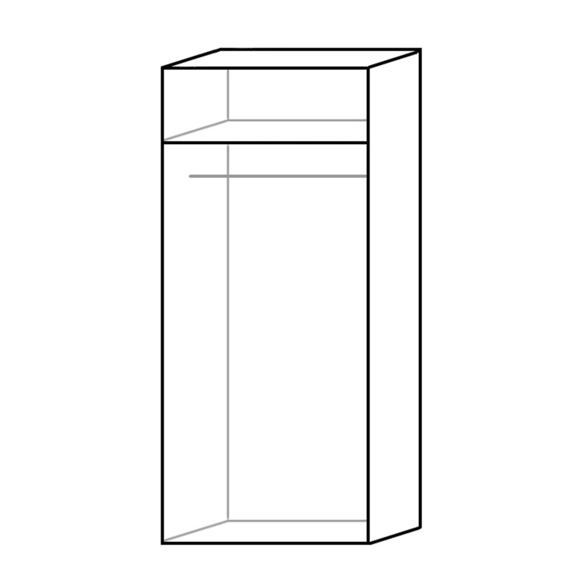 Szafa FINEZJA F 2 Szerokość 90 cm Wysokość 202 cm Dwudrzwiowa 2-Drzwi Drążek Półka Mała Dąb Sonoma Czekolada Garderoba Nowoczesna Klasyczna Do Sypialni Pokoju Salonu Środek