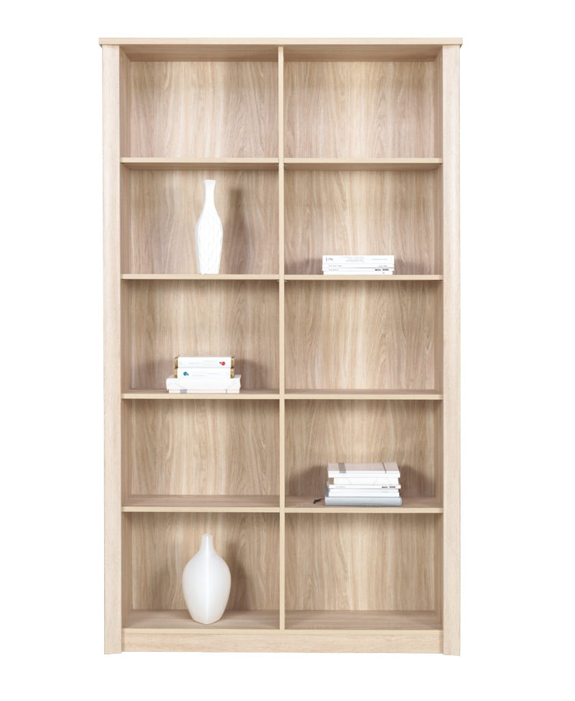 Regał FINEZJA F 8 Szeroki Szerokość 120 cm Wysokość 202 Wysoki Do Salonu Pokoju Otwarty Dzielony Na Książki Nowoczesny Klasyczny Tradycyjny Dąb Sonoma
