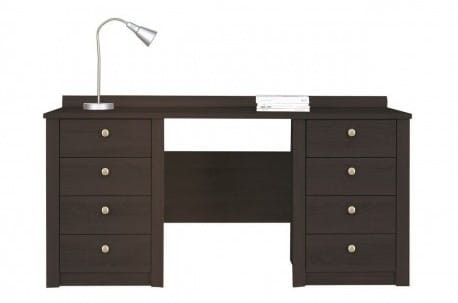 Biurko FINEZJA F16 Szerokie 160 cm Duże 8-Szuflad Dąb Sonoma Czekolada Do Pokoju Biura Gabinetu Tradycyjne Klasyczne Nowoczesne