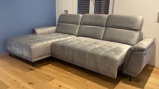 Narożnik FOCUS MINI elektryczna regulacja głębokości siedziska, regulowane zagłówki do pokoju salonu Nowoczesny Styl LOFT