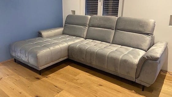 Narożnik FOCUS MINI elektryczna regulacja głębokości siedziska, regulowane zagłówki do pokoju salonu Nowoczesny Styl LOFT