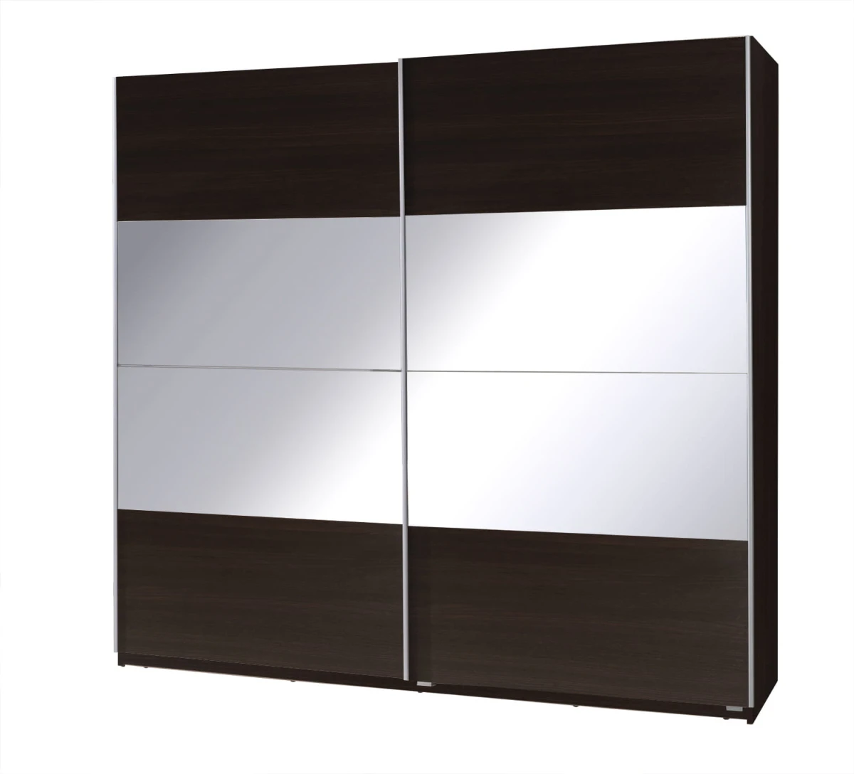 Szafa Przesuwna TWISTER 2 Szerokość 225 cm Wysokość 211 cm Front Lustro  Kasztan Wenge Półki Drążek Do Sypialni Garderoba.jpg