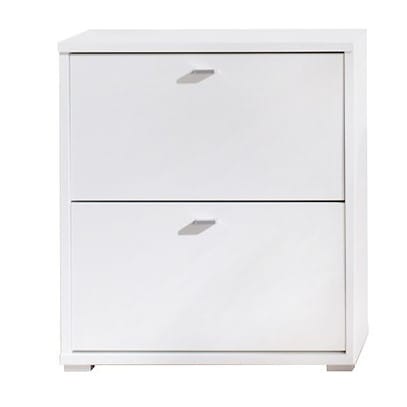 a02 - bialy Szafka na buty ANTER A02 Biała Garderoba do Przedpokoju Dwa Poziomy Koszyki .jpg