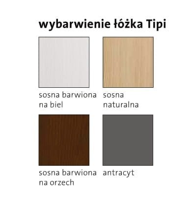 Wybarwienie Łóźka Tipi Sosna barwiona na biel orzech antracyt naturalna.jpg