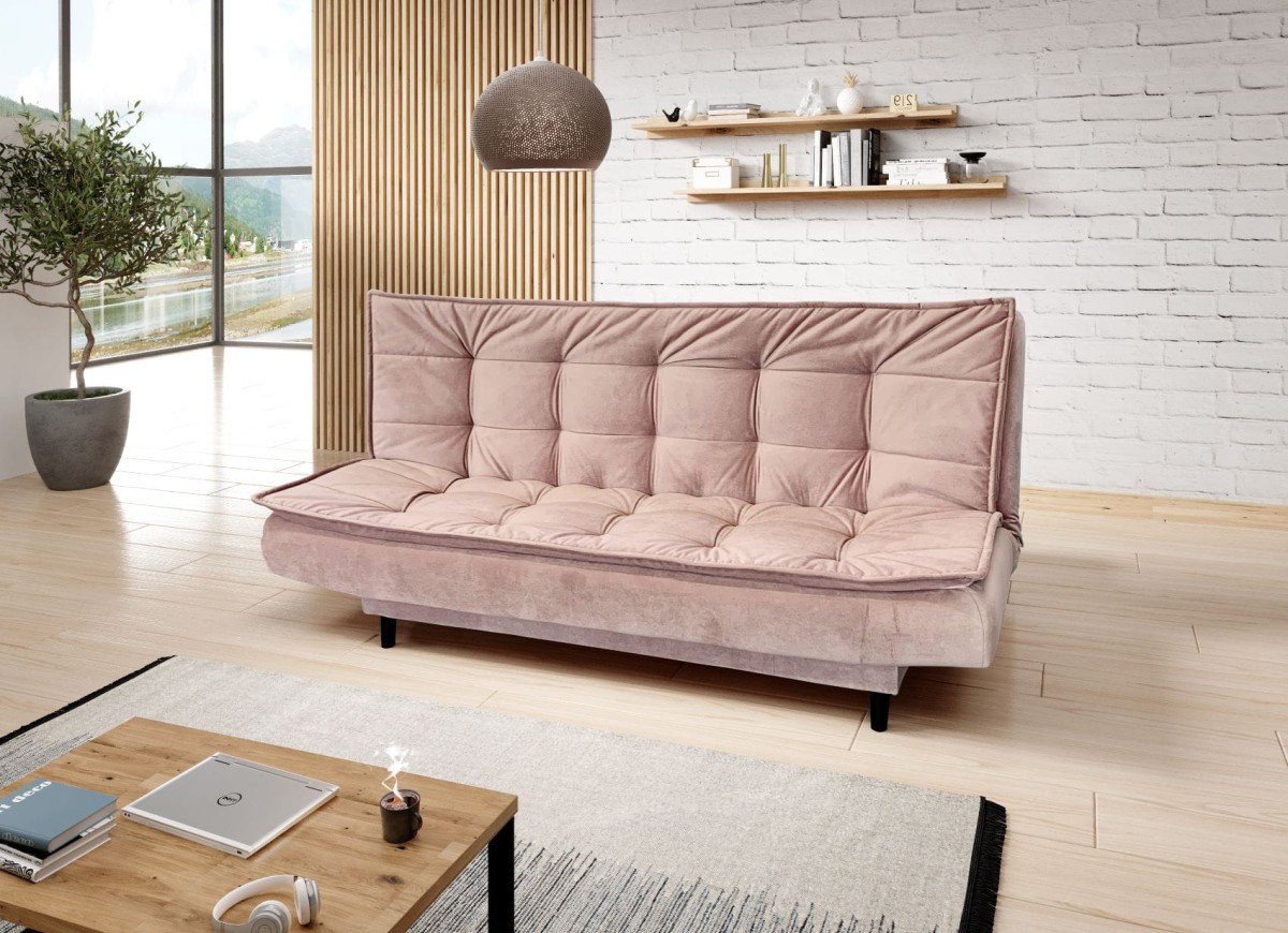 Wersalka Sofa Kanapa LORA Nowoczesna Tkanina Monolith 62 Różowy.jpg