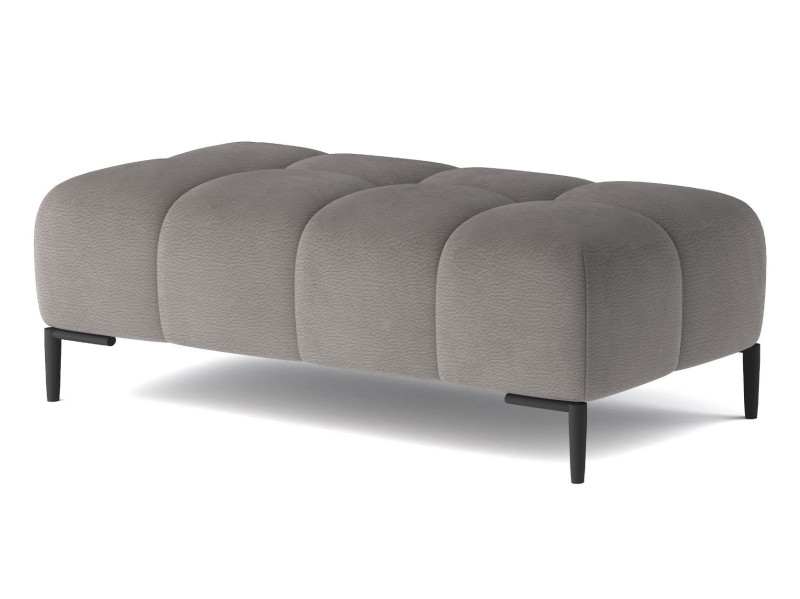 Plaza Pufa Duża XL Tkanina Solar 80 Styl Loft Nowoczesna do Salonu Szerokość 134 cm x 71 cm Nogi Czarne Wysokie.jpg