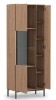 Witryna Dąb Wysoka Do Salonu Pokoju Nowoczesna LOFT Na Wysokich Czarnych Nóżkach QUERTY WIT70(Natural Rockford Hickory) 70 cm LED Środek .jpg