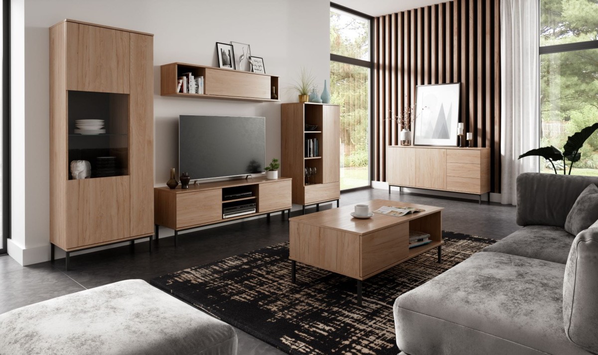 Zestaw Mebli Do Salonu QUERTY Meblościanka Uklad 1 - Dąb Natural Rockford Hickory.jpg