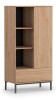 Regał Do Salonu Pokoju Drzwi Szuflada Szafka Komoda Wysoka Witryna Dąb LOFT Wysokie Czarne Nogi QUERTY R70 (Natural Rockford Hickory).jpg