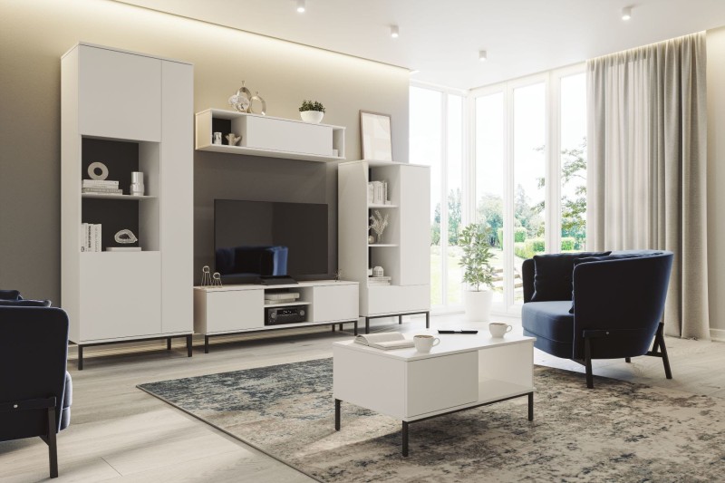 Zestaw Mebli Do Salonu QUERTY Meblościanka Uklad 2 - Biały.jpg