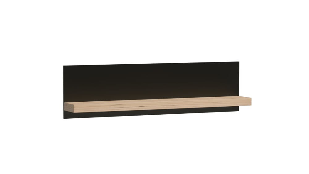 Półka Wisząca KALI Szerokość 120 cm Dąb Artisan Czarna C9.jpg