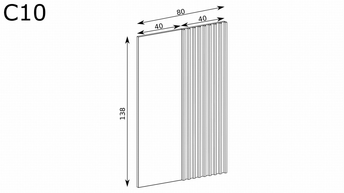 Panel KALI Szerokość 80 Wysokość 138 Lamele Dąb Artisan Czarny C10 Wymiary.jpg