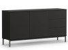 QUERTY K2D3SZ Czarny Komoda QT-01 Czarna LOFT Do Salonu Pokoju Duża Wysokie Czarne Nogi  3 Szuflady 2 Drzwi 150 cm.jpg