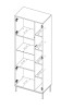 Witryna Biała Wysoka Do Salonu Pokoju Nowoczesna LOFT Na Wysokich CZarnych Nóżkach QUERTY WIT70 (Biały) 70 cm LED Wymiary 1.jpg