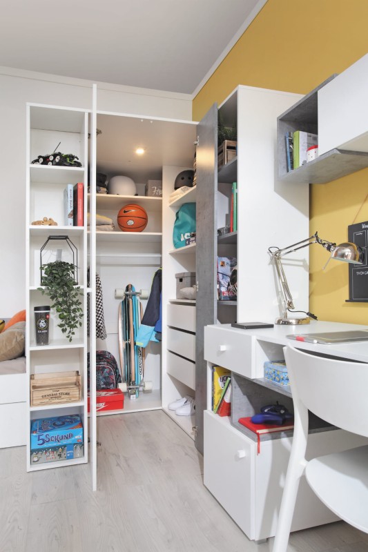 Garderoba Sigma SI 01 Beton Biały  Lux Szafa Półki Regał Drążek Do Pokoju Młodzieżowego Nowoczesna Duża Drzwi Środek Aranżacja.jpg