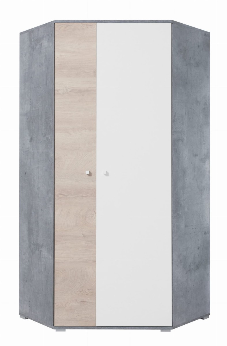 Szafa Narożna SI 02 Beton Biały  Lux Dąb Szafa Półki Regał Drążek Do Pokoju Młodzieżowego Nowoczesna Duża Drzwi.jpg