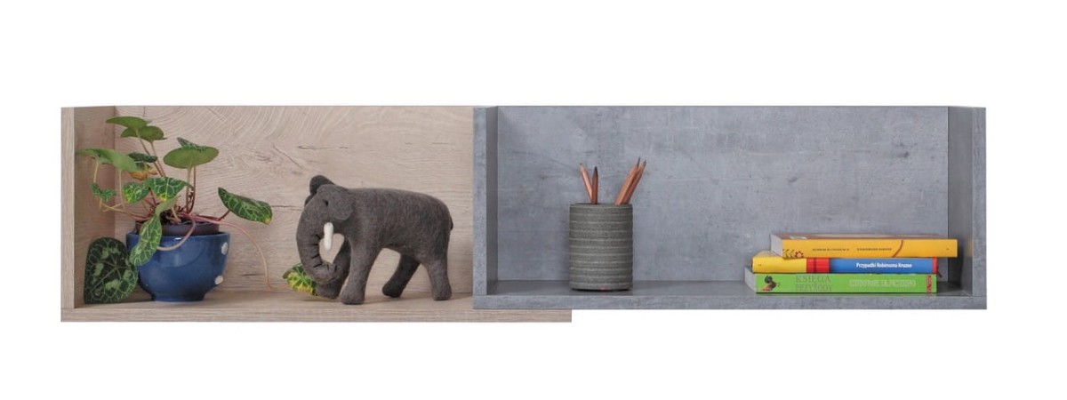 Szafka Wisząca SIGMA SI 14 110 Beton Biały Lux Dąb Półka Regał Do Pokoju Młodzieżowego Nowoczesna Duża.jpg