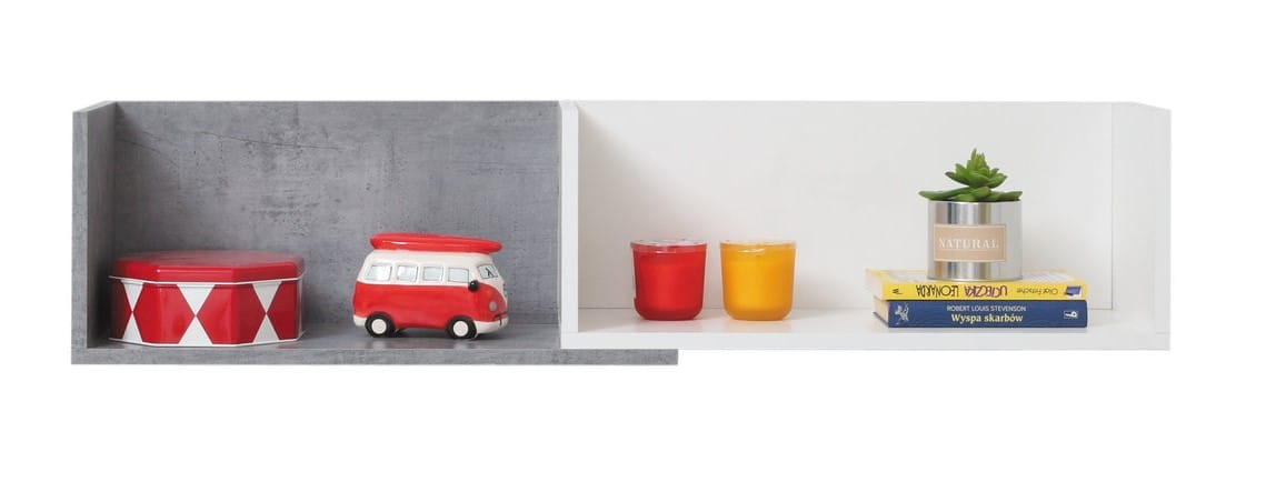 Szafka Wisząca SIGMA SI 14 110 Beton Biały Lux Półka Regał Do Pokoju Młodzieżowego Nowoczesna Duża.jpg