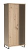 Szafa KALI Dwudrzwiowa Szerokość 86 cm Lamele Dąb Artisan Czarna C1 Metalowe Czarne Nogi Styl LOFT.jpg