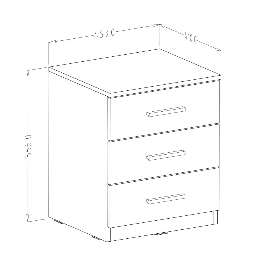 Sypialnia Galaxy Stolik Nocny Dąb Monastery Czarne Szkło HELVETIA Wymiary.jpg