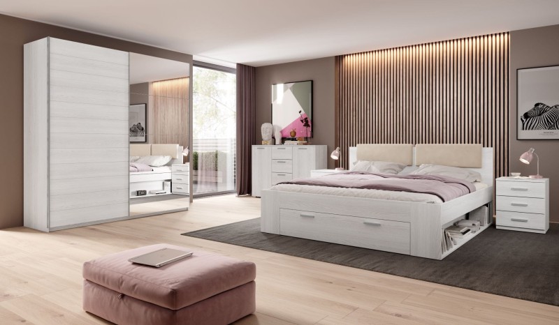 Sypialnia Galaxy Biała Abisko Ash Łóżko Szafa Stolik Nocny Komoda Do Zestaw Mebli Do Sypialni Nowoczesny Helvetia Meble .jpg