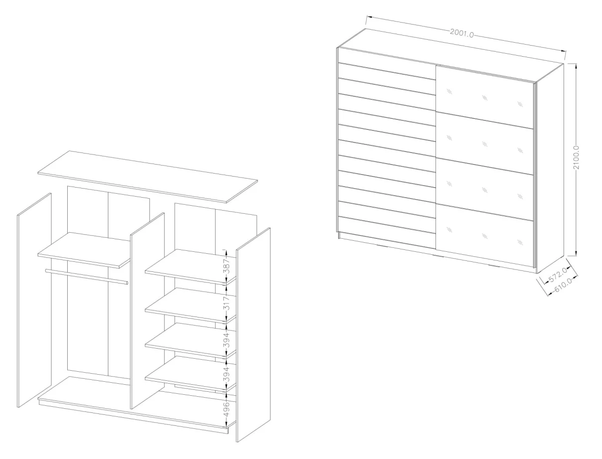 Szafa Przesuwna BETA Szerokość 200 cm dąb monastery - czarny 22ZB1677 Helvetia Meble.jpg