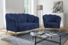 Sofa Fotel Kanapa ADRIA Muszelka Tkanina Eureka 2127 Nowoczesny Granatowy Złote Wysokie Metalowe Nogi Do Gabinetu Salonu Studia Urody Biura Welur Welvet.jpg