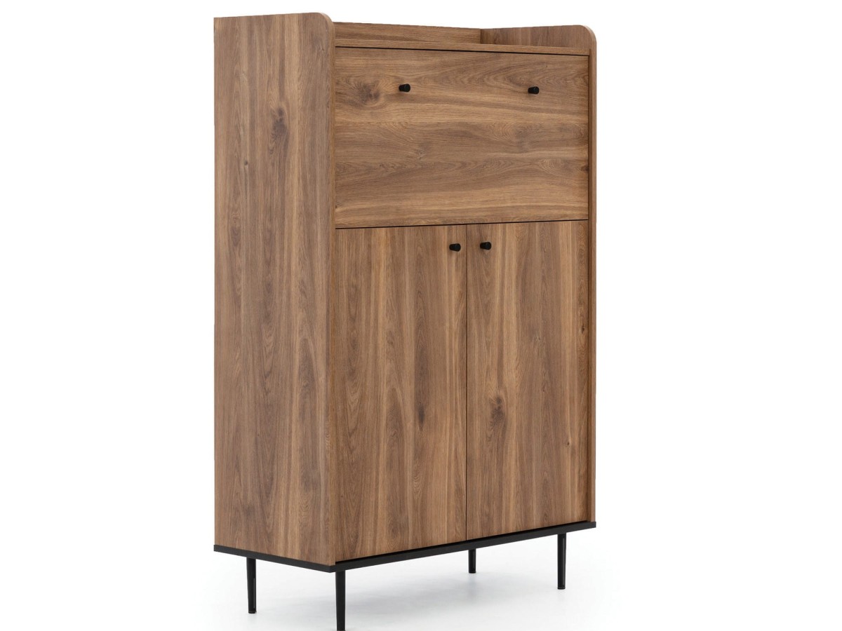 Barek VASINA Szerokość 90 cm Komoda Nowoczesny Styl LOFT Wysokie Metalowe Nóżki Półki Do Salonu Szafka Dwu Drzwiowa B.jpg