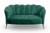 Sofa ADRIA Muszelka Tkanina Eureka 2121 Kanapa Nowoczesny Butelkowa Zieleń Zielona Wysokie Czarne Metalowe Nogi Do Gabinetu Salonu Studia Urody Biura  .jpg