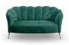 Sofa ADRIA Muszelka Tkanina Eureka 2121 Kanapa Nowoczesny Butelkowa Zieleń Zielona Wysokie Złote Metalowe Nogi Do Gabinetu Salonu Studia Urody Biura  .jpg