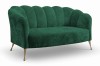 Sofa ADRIA Muszelka Tkanina Eureka 2121 Kanapa Nowoczesny Butelkowa Zieleń Zielona Wysokie Złote Metalowe Nogi Do Gabinetu Salonu Studia Urody Biura Welur  .jpg
